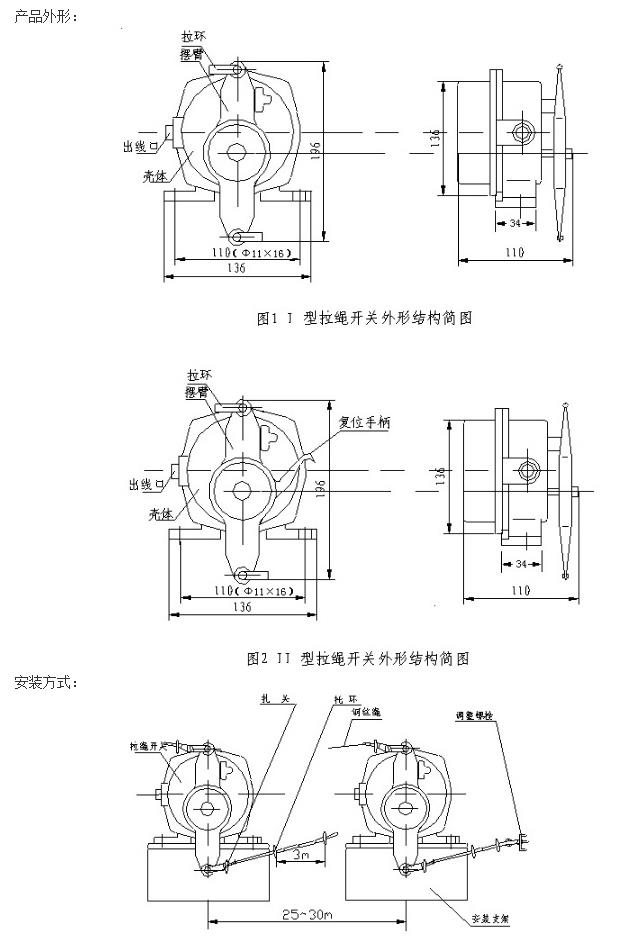 雙向拉繩開關(guān)外形